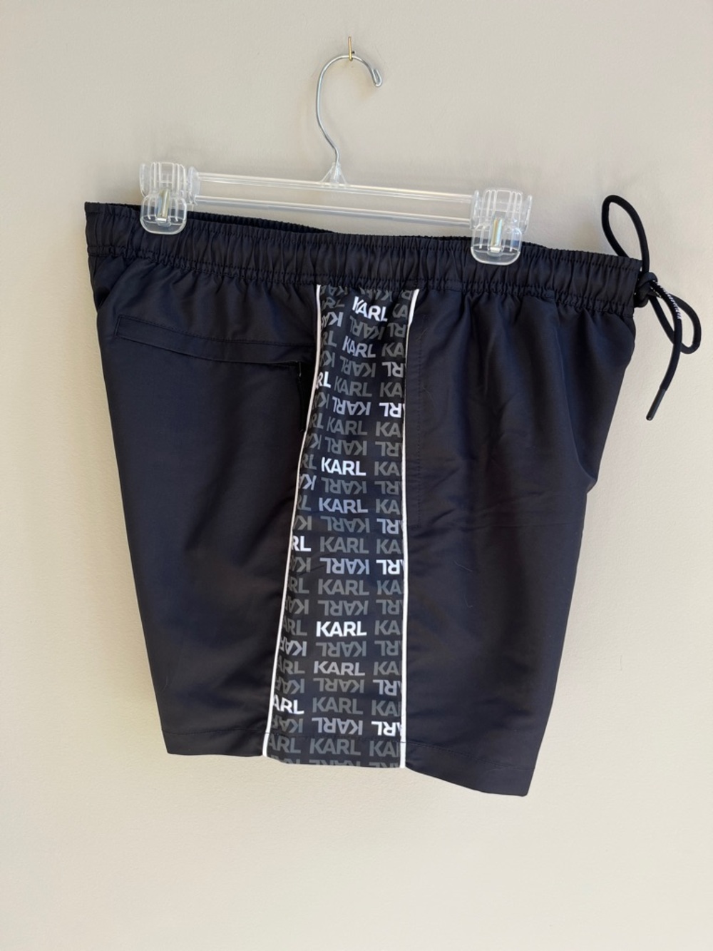 Karl‎ Lagerfeld Swim Trunks 5” Pockets Elastic Drawstring Waist Brief Liner